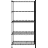 Police za odlaganje s 5 razina 90 x 35 x 180 cm crne 250 kg | shoptok.hr