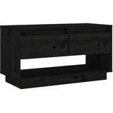 TV ormarić crni 74 x 34 x 40 cm od masivne borovine | Eponuda.com