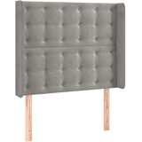  Uzglavlje s ušima svjetlosivi 93x16x118/128 cm baršunasti | shoptok.hr