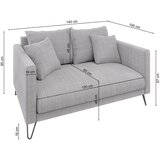 Ropez Svetlo siva sedežna garnitura iz šenilje 140 cm Freya – | Shoptok.si