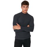 Trendyol Anthracite Men's Fitted Slim Fit Half Turtleneck Corded Knitwear Sweater | shoptok.hr