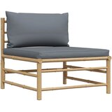  Srednja vrtna sofa od bambusa s tamnosivim jastucima | Eponuda.com