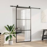 Klizna vrata s priborom crna 102 x 205 cm od ESG stakla | shoptok.hr