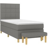  s oprugama i madracem tamnosivi 90 x 190 cm od tkanine | shoptok.hr