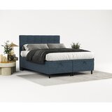 Maison de Rêve Temno modra oblazinjena zakonska postelja s prostorom za shranjevanje 140x200 cm Senses – | Shoptok.si