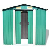 vidaXL Vrtna kućica za pohranu zelena metalna 204 x 132 x 186 cm | shoptok.hr