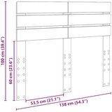  Uzglavlje s uzglavljem Siva Sonoma 135 cm Konstruirano drvo | shoptok.hr