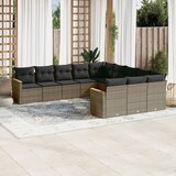  11-dijelni set vrtnih sofa od poliratana s jastucima sivi | shoptok.hr