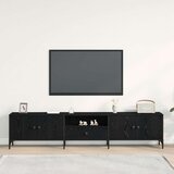 TV Kabal s Ladicom Crna Hrast 200x25x44 cm Konstruirano drvo | shoptok.hr
