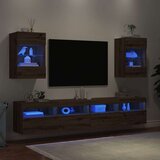 vidaXL Stenske TV omarice z LED 2 kosa artisan hrast 40x30x60,5 cm Cene