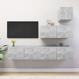  4-dijelni set TV ormarića siva boja betona konstruirano drvo | shoptok.hr