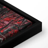  Slika - Cascade of Thoughts (1 Part) Wide Red 120x80 U crnom drvenom okviru | shoptok.hr