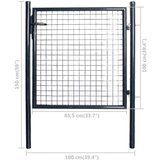  Mrežasta vrtna vrata od pocinčanog čelika 85 5 x 100 cm siva | shoptok.hr