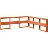  Knjižnica vzglavje L-oblike voščeno rjava 200 cm trdna borovina, (21792337) | Shoptok.si