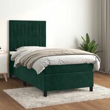 Box spring krevet s madracem tamnozeleni 100x200 cm baršunasti | shoptok.hr