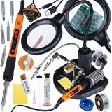 Rosfix TechFix SolderPro 12w1 – Spajkalnik 80W Z LCD, Tretja Roka Z Lupo LED | 180–500°C, 230V, 6 Menljivih Konic, (5000356509) Cene
