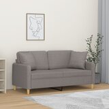 vidaXL Kavč dvosed z blazinami taupe 140 cm blago Cene