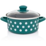 Metalac plitka šerpa BELE TUFNE NA ZELENOM 18cm/2,2lit | ePonuda.com