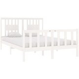  Posteljni okvir bel iz trdnega lesa 140x190 cm, (20647834) | Shoptok.si