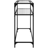 vidaXL Konzolna mizica s stekleno površino 98x35x81 cm jeklo | Shoptok.si