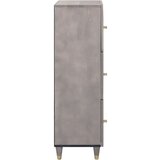 vidaXL Highboard Siva i zlatna 40 x 33,5 x 110 cm Čvrsto drvo manga | shoptok.hr