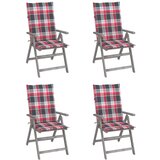 Maison Chic Vrtni stoli - Stol za vrt 4 kosi z blazinami trden akacijev les JS1632, (21878021) | Shoptok.si