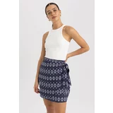 Defacto A-Line Ethnic Patterned Normal Waist Aerobin Mini Skirt