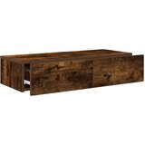 vidaXL Stenska polica s predali dimljen hrast 80x33x17 cm inž. les | Shoptok.si