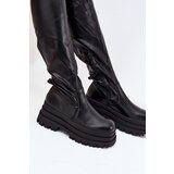 Boto Womens Knee High Boots On Chunky Platform Black Erisna | Eponuda.ba