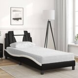 Krevet Viana s madracem crno-bijeli 80 x 200 cm od umjetne kože | Eponuda.com
