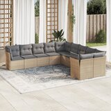 vidaXL 10-dijelni set vrtnih sofa s jastucima bež od poliratana | shoptok.hr