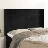  Uzglavlje s ušima crno 147x16x118/128 cm baršunasto | shoptok.hr