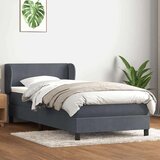 vidaXL Box spring krevet s madracem tamnosivi 90x220 cm baršunasti | shoptok.hr