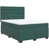 vidaXL Box spring postelja z vzmetnico temno zelena 140x200 cm žamet, (21310385) | Shoptok.si