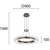 LED Visilica na sajli ALBA LED/39W/230V siva/prozirna Slike