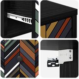  Wall-mounted noćni ormarić OMMEN 2 kom. Crni hrast - Crni hrast Geometrijski uzorak 2 | shoptok.hr