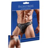 Svenjoyment Bleščeči moški tangice s prozornimi vložki (črne) - XL | Shoptok.si
