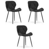 Mango stolica - crna eko koža / crne noge x 3 | shoptok.hr