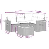  5-dijelni vrtni set sofa s jastucima bež od poliratana | shoptok.hr