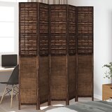 vidaXL Paravan 5-delni temno rjav trden les pavlovnije | Shoptok.si