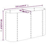  Povišena vrtna gredica od pocinčanog čelika 114 x 40 x 68 cm sivi | shoptok.hr
