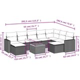 vidaXL 10-dijelni set vrtnih sofa od poliratana s jastucima sivi | shoptok.hr