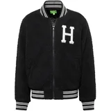 Prehodna jakna 'VARSITY' črna / bela