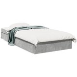 vidaXL Posteljni okvir s predali betonsko siv 90x190 cm inženirski les Cene