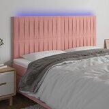 LED uzglavlje ružičasto 200x5x118/128 cm baršunasto | shoptok.hr
