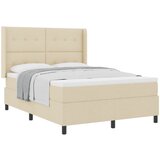  Krevet s opruga kutije s jastukom Krema 190 x 140 cm tkanina | shoptok.hr
