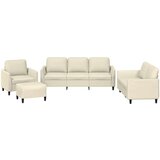  4-dijelni set sofa s jastucima krem od umjetne kože | shoptok.hr
