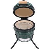 V 2-u-1 roštilj s pušnicom Kamado keramički 56 cm zeleni | shoptok.hr