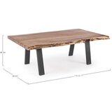 BIZZOTTO Crni/u prirodnoj boji stolić za kavu s pločom stola od bagrema 65x115 cm Aron – | shoptok.hr