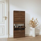 vidaXL Omarica za čevlje rjav hrast 59x17x150 cm inženirski les | Shoptok.si